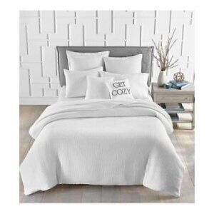 Charter Club Matelasse Ribbed 2-Pc. Twin Co White Twin